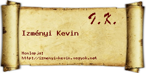 Izményi Kevin névjegykártya